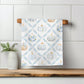 Blue Pumpkin Chinoiserie Fall Coastal Kitchen Towel Waffle