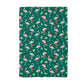 Flamingo Beach Tropical Christmas Waffle Weave Kitchen Towel