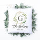 Custom Monogram Pillow | Wedding Gift | Eucalyptus Wreath Monogram |Personalized Housewarming Gift | Bridal Shower Gift | Engagement Present