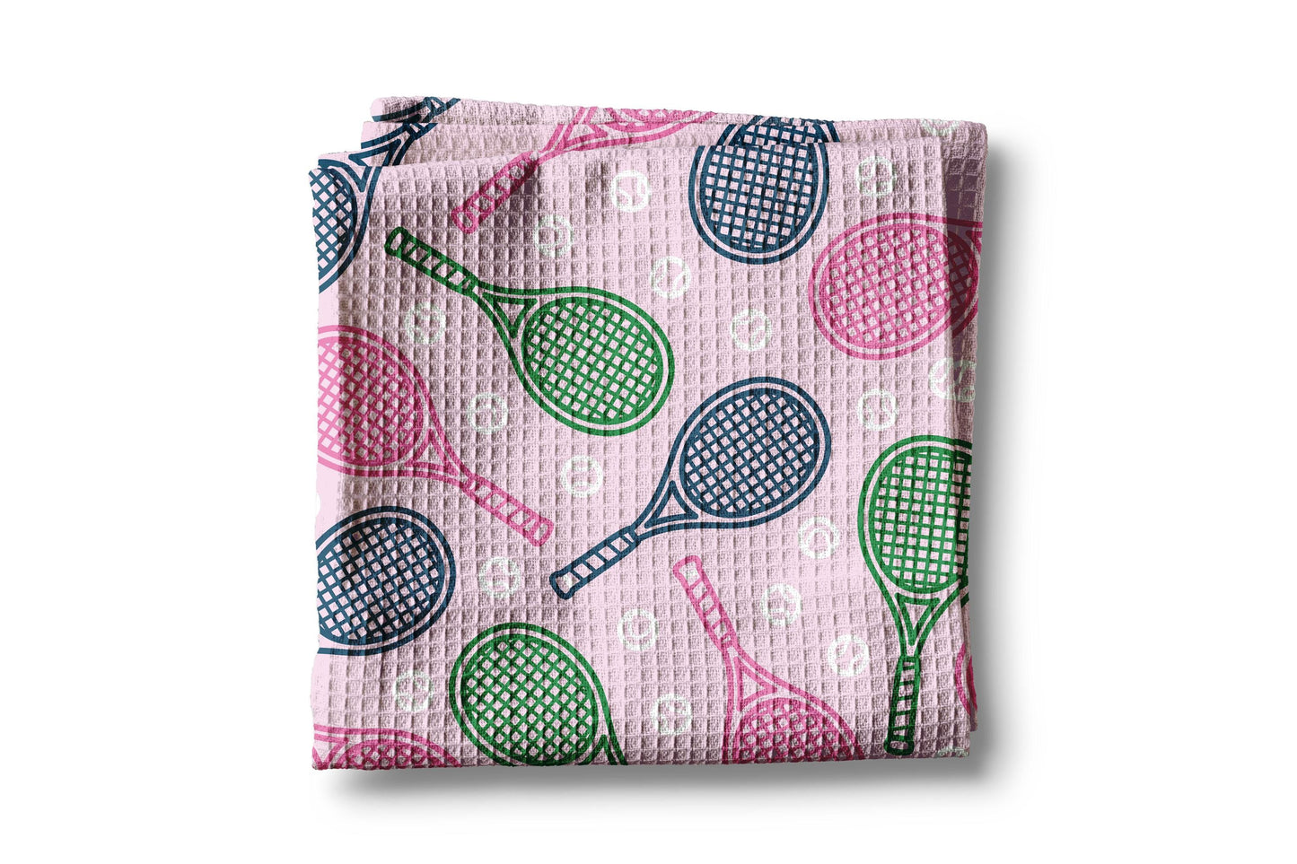 Tennis Kitchen Towel – Waffle Weave Dish Towel, Lint-Free, Super Absorbent, Tennis Lover Gift, Sports Kitchen Decor, 16x24"