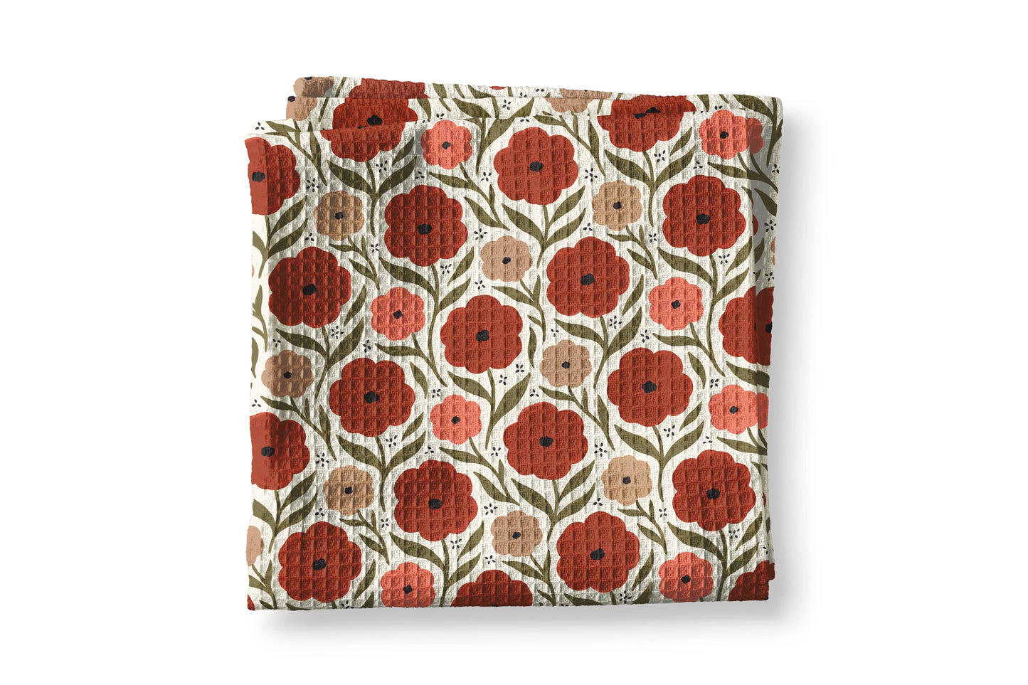 Fall Crimson Boho Floral Botanic Foliage Kitchen Towel