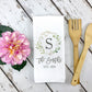 Family Name Dish Towel: Personalized Waffle Weave (Rustic Kitchen Style)