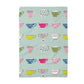 Waffle Weave Kitchen Towel - Blue White Cotton Blend, Absorbent & Durable