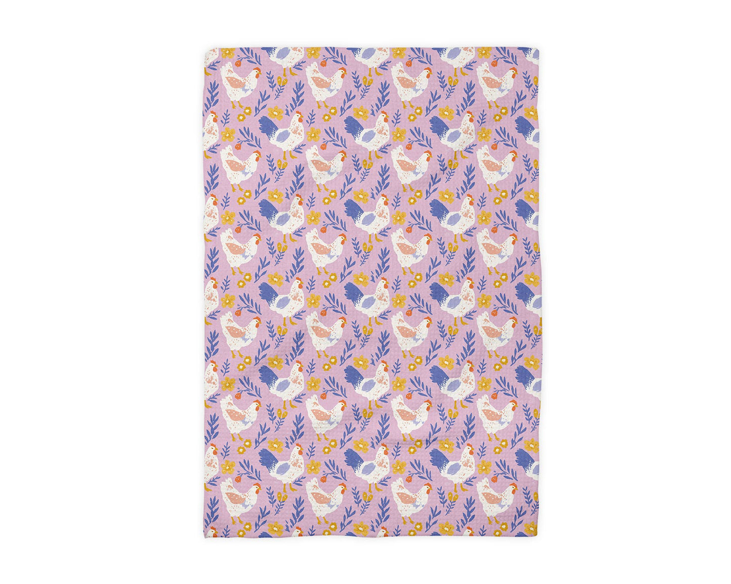 Chicken Pink Farm Garden Coop Floral Kitchen Towel Gift