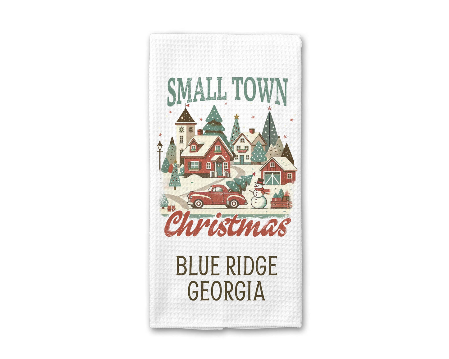 Christmas City State Custom Small Town Local Kitchen Towel