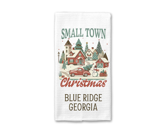 Christmas City State Custom Small Town Local Kitchen Towel