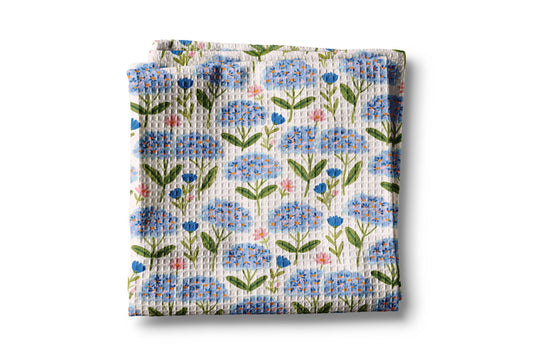 Hydrangea Flower Chinoiserie Kitchen Towel Preppy Summer