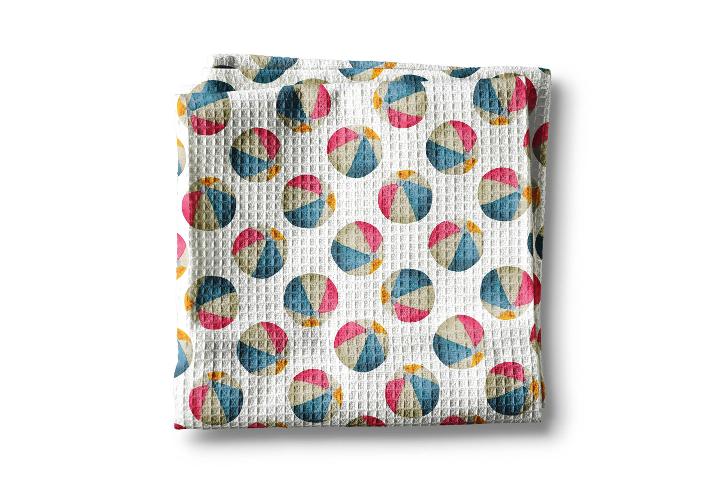 Pool Beach Ball Summer Fun Ocean Kitchen Towel Waffle