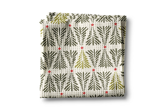 Christmas Kitchen Towel - Waffle Weave Holiday Baking Tea Towel for Kitchen