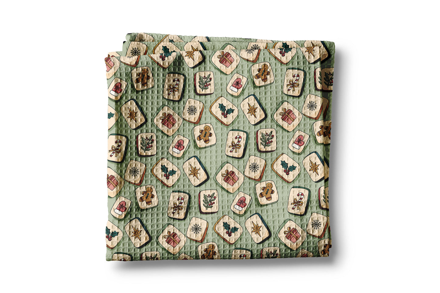 Mahjong Christmas Kitchen Towel Mahj Tile Game Decor Hostess