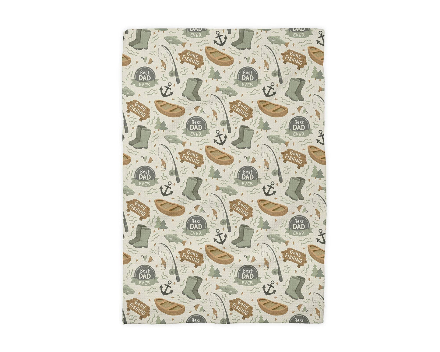 Father’s Day Dad Gift Fishing Lures Kitchen Towel Lake River