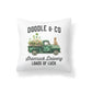 Doodle Dog St. Patrick’s Day Throw Pillow Shamrock Pet Store