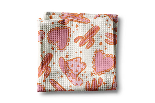 Western Cowgirl Valentine Kitchen Towel XOXO Galentine Valentine's Day Gift Red Pink February Heart Decor Dish Kitchen