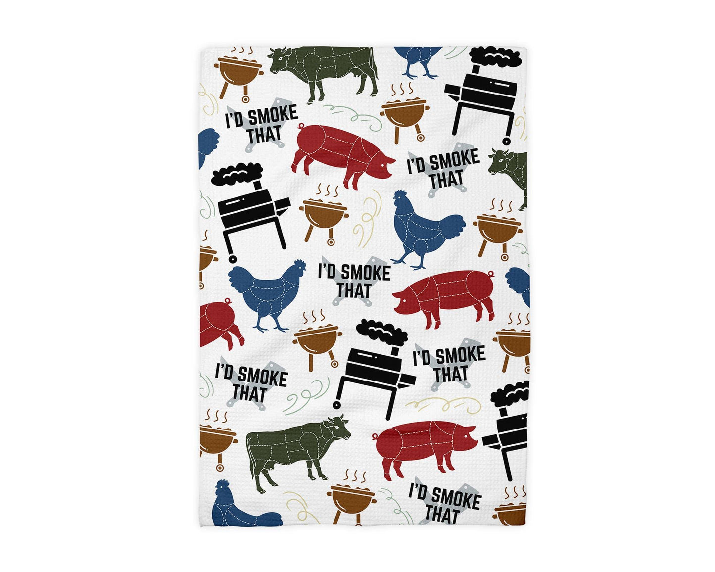 Fathers Day BBQ Grilling Kitchen Towel Butcher Meat Cooking