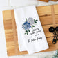 Custom Kitchen Towel: Purple Hydrangea Floral - Bible Verse Print
