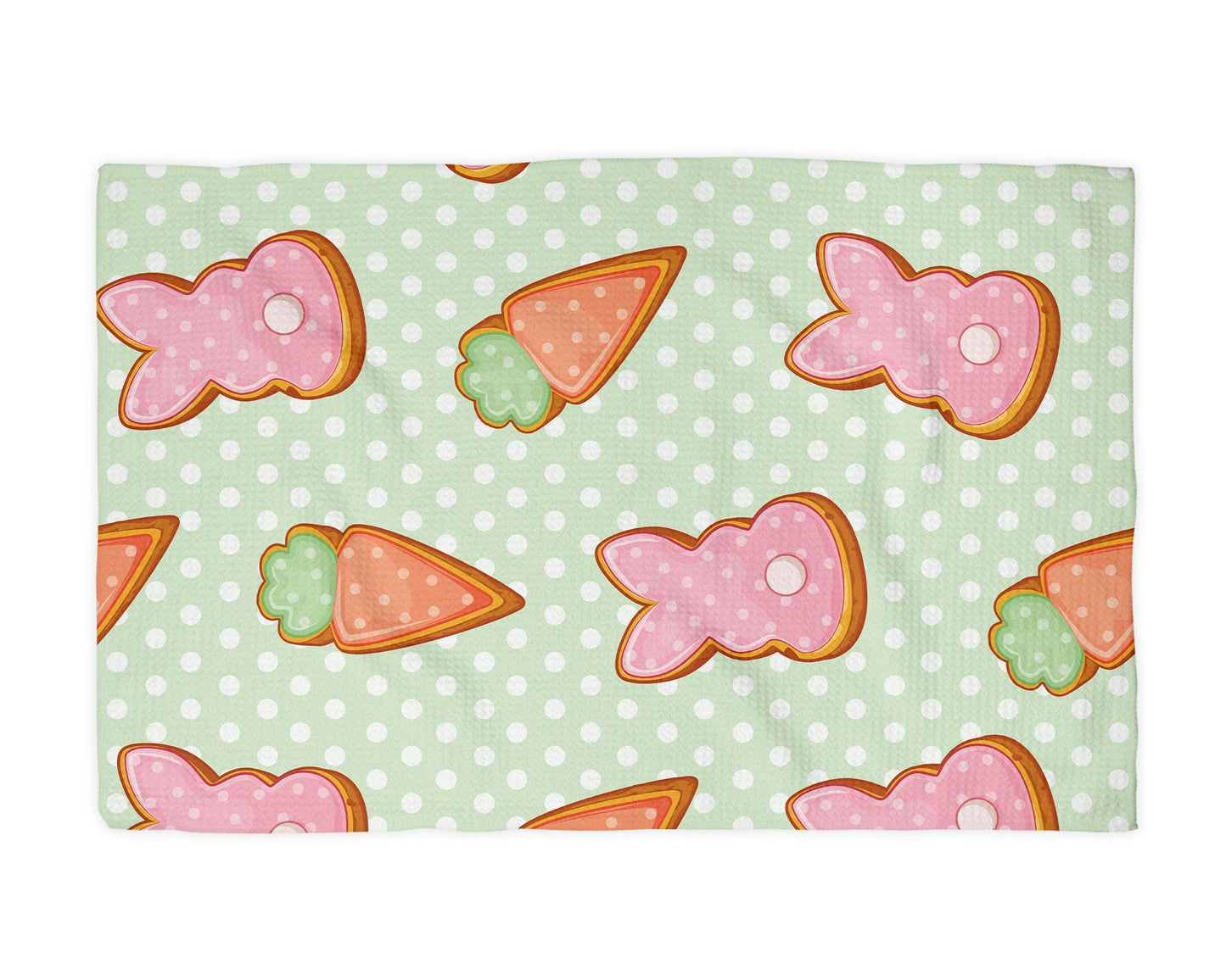 Easter Bunny Kitchen Towel – Waffle Weave, Lint-Free, Super Absorbent, Spring Easter Decor Floral