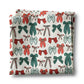 Red Green Bow Chinoiserie Christmas Kitchen Towel Waffle