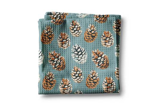 Pinecone Winter Tree Cabin Kitchen Towel Holiday Baking