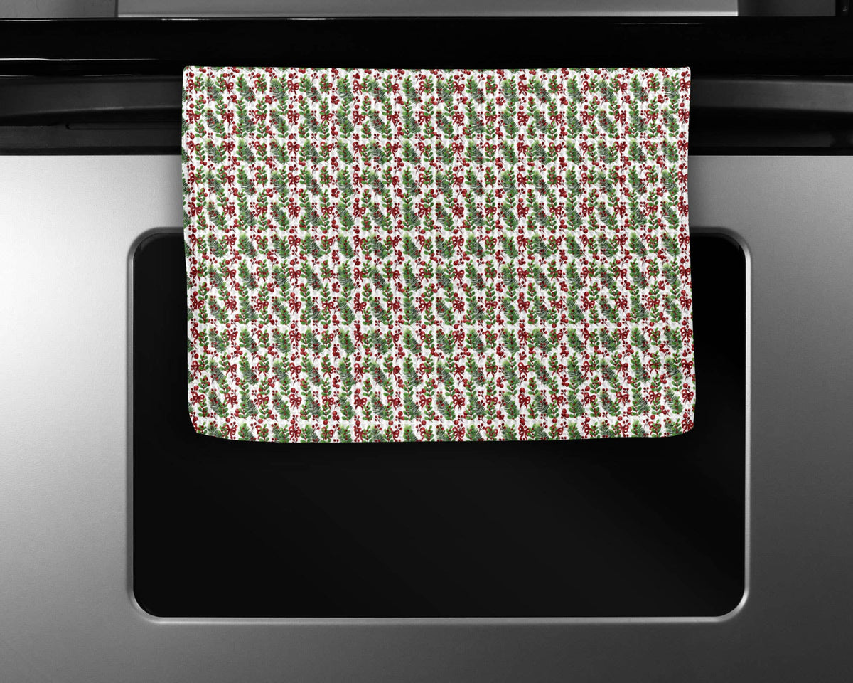 Christmas Tree Kitchen Tea Towel Waffle Holiday Decor Gift