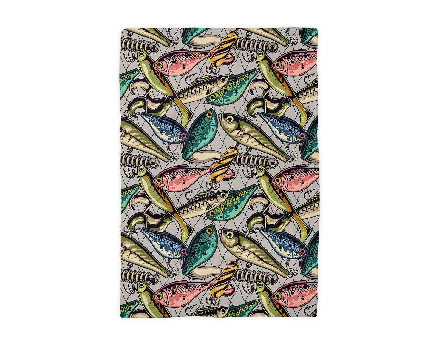 Father’s Day Gift Fishing Lures Kitchen Towel Lake & River