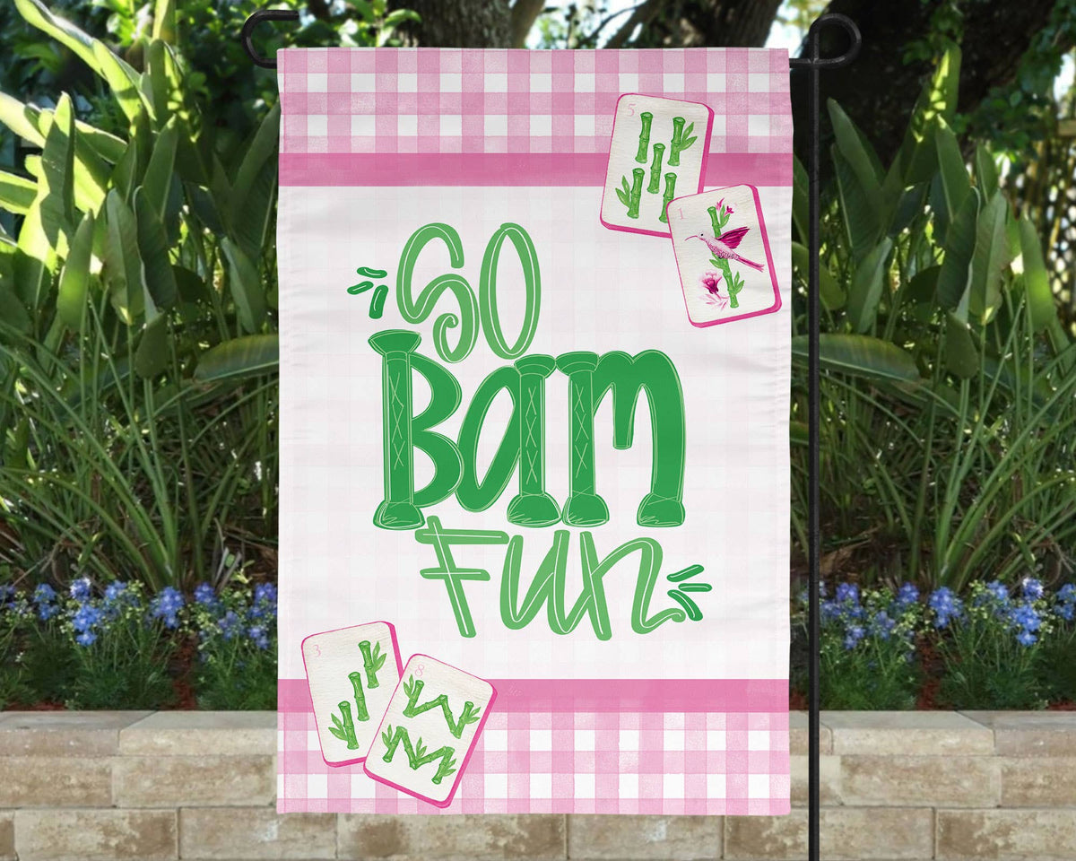 Mahjong Flag Bam Fun Mahj Garden White Outdoor Decor (Copy)