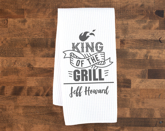 Grilling Towel | Mens Kitchen Towel | Men Grilling Gift | Fathers Day Gift | Personalized Dish Towel | Barbecue Gift | Mens Kitchen Gift