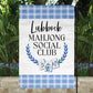 Custom City Mahjong Social Club Garden White Flag Outdoor