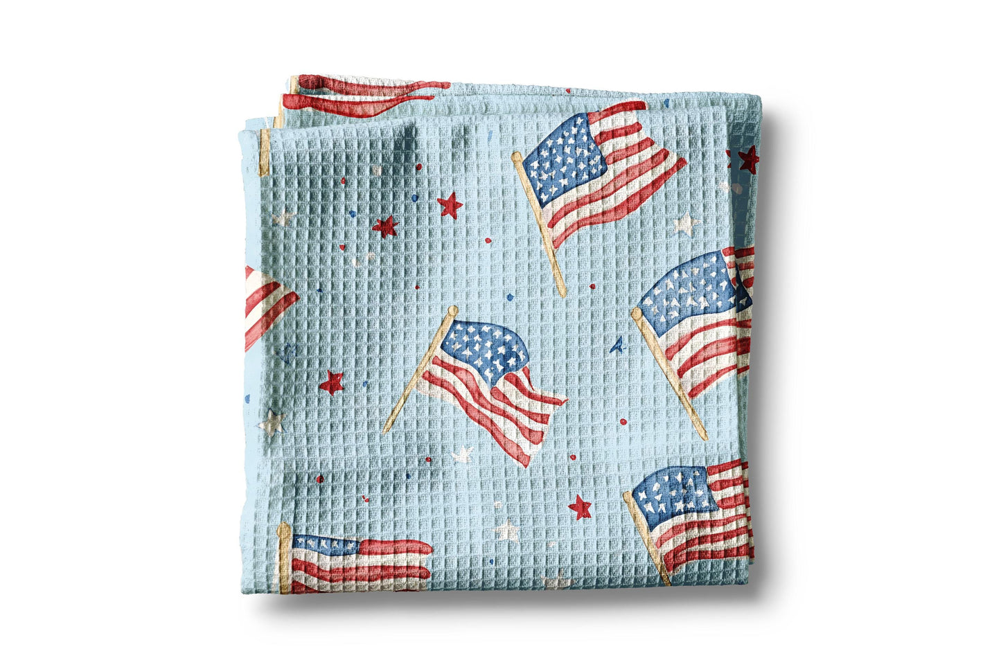 American Flag Kitchen Towel: 4th of July Waffle Weave
