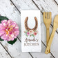 Horseshoe Name Towel | Custom Kitchen Dish Towel | Custom Gifts for Horse Lovers | Rustic Kitchen Decor