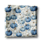 Blue Pumpkin Chinoiserie Fall Coastal Kitchen Towel Waffle