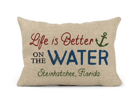 Customizable Better on the Water Anchor Rectangle Pillow