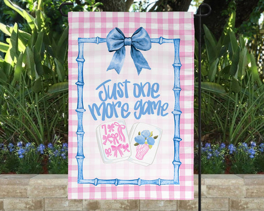 Mahjong Mahj One More Game Garden White Flag Outdoor Decor