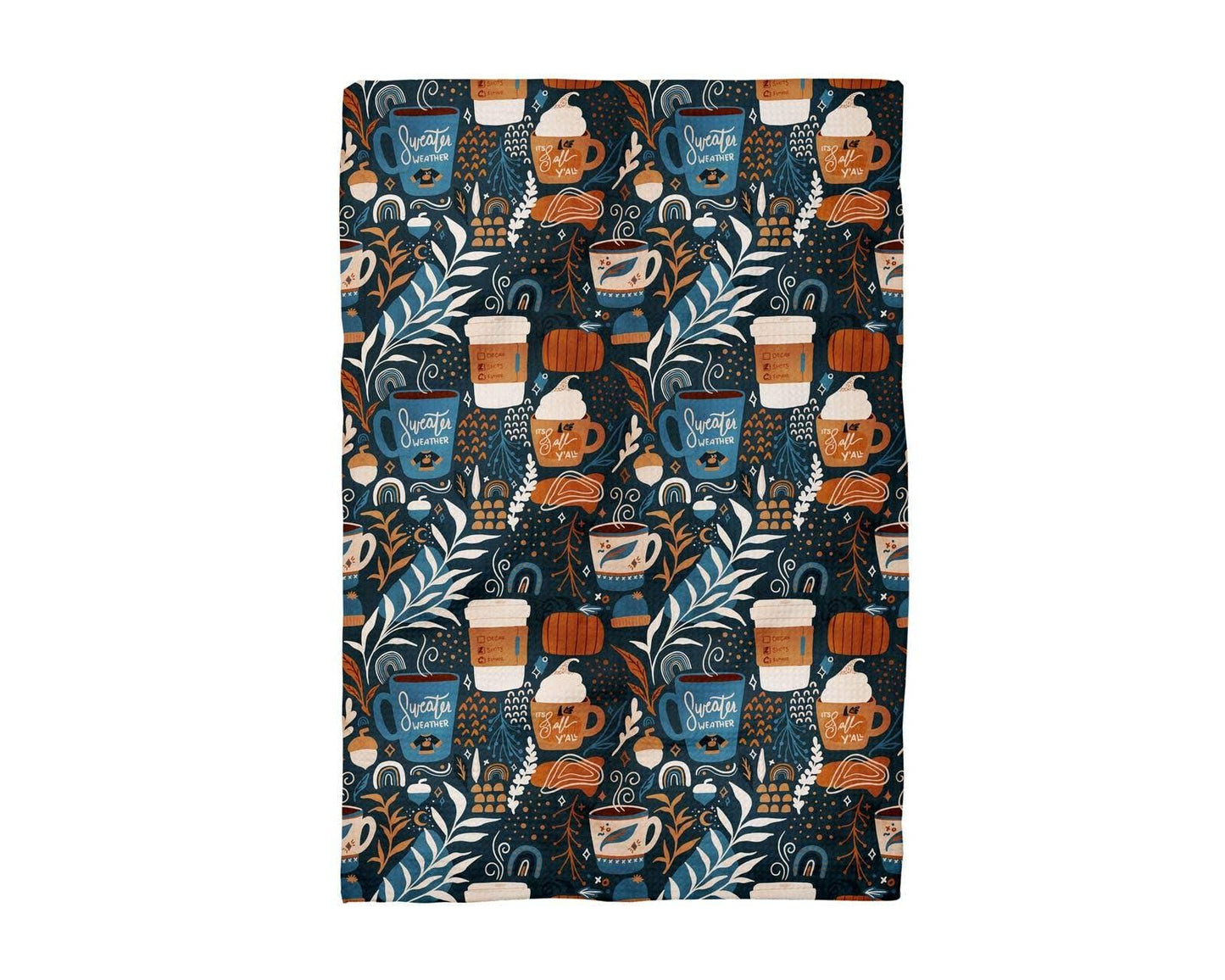 Sweater Weather Coffee Mugs Fall Kitchen Towel Waffle