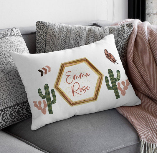 Boho Cactus Standard Pillowcase | Personalized Pillow Cover | Girls Room Decor | Nursery Decor