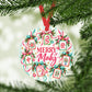 Merry Mahj Christmas Ornament, Teal Stripe Mahjong Tree