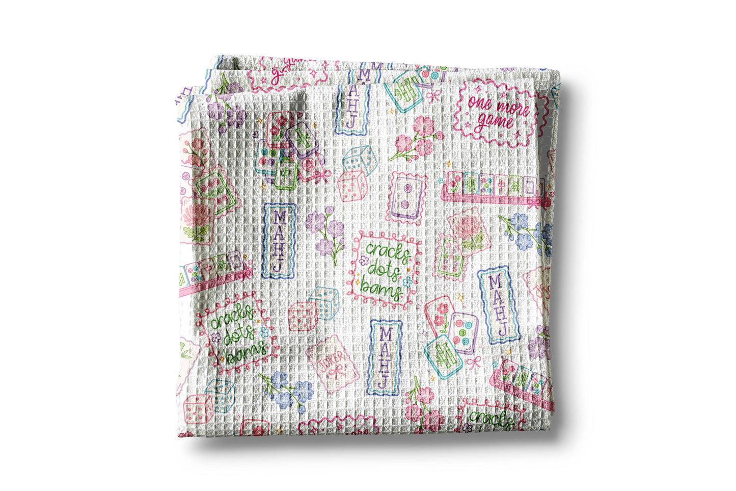 Mahjong Kitchen Towel Mah jongg Tile Game Decor Hostess Gift