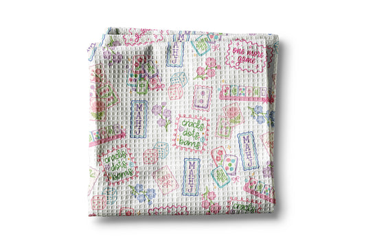 Mahjong Kitchen Towel Mah jongg Tile Game Decor Hostess Gift