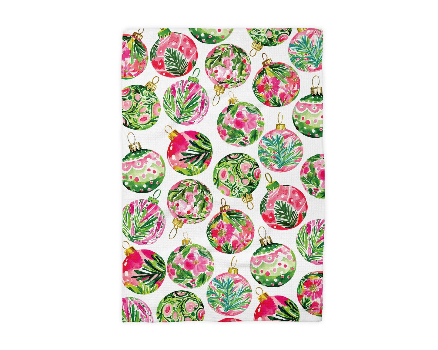Christmas Pink Tropical Beach Preppy Kitchen Towel Waffle