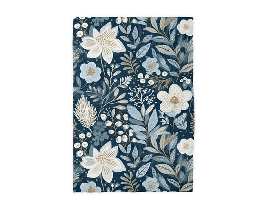 Winter Holiday Baking Floral Leaf Tree Berries Kitchen Towel