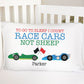 Count Race Cars Not Sheep Standard Pillowcase | Personalized Pillow Cover | Boy Room Decor | Nursery Decor