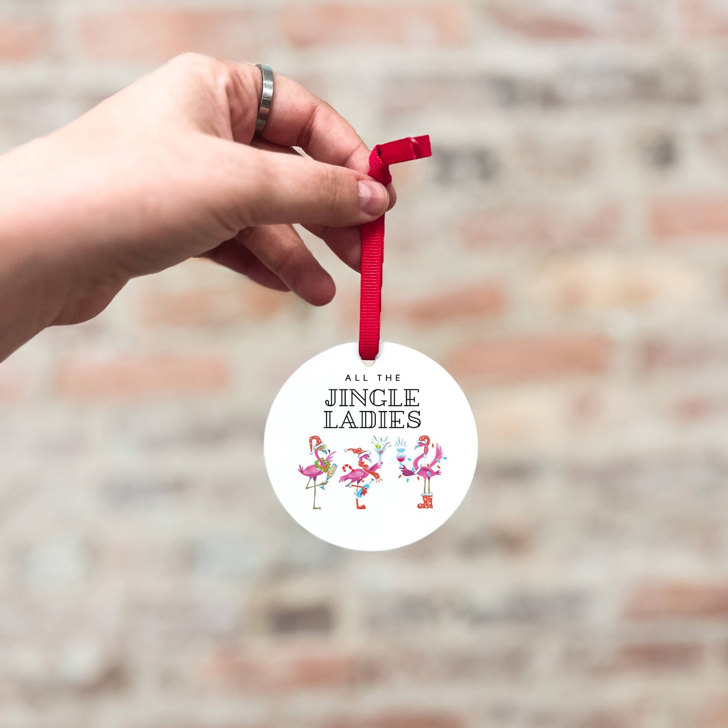 Jingle Ladies Christmas Ornament, Metal Ornament