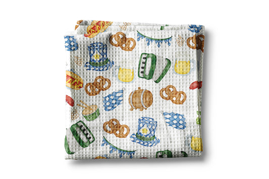 German Kitchen Towel - Bavarian Decor | Oktoberfest Gift | Absorbent Microfiber