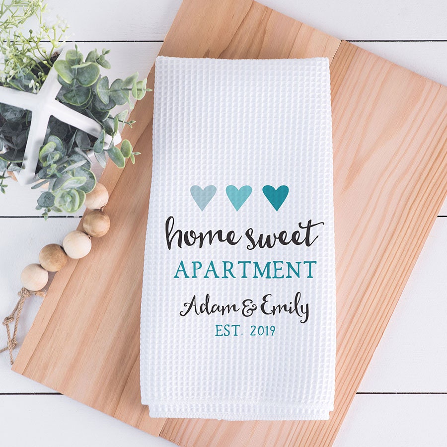 Home Sweet Apartment Towel | Personalized Kitchen Towel | Personalized Dish Towel | Housewarming Gift | New Apartment