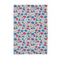 USA Patriotic 4th Floral Red White Kitchen Towel Waffle