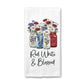 Fourth of July Kitchen Towel | Independence Day Decor | Patriotic Kitchen Towel | Holiday Gift | Waffle Weave Dish Towel