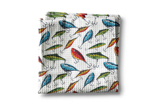 Father’s Day Gift Fishing Lures Kitchen Towel Lake & River