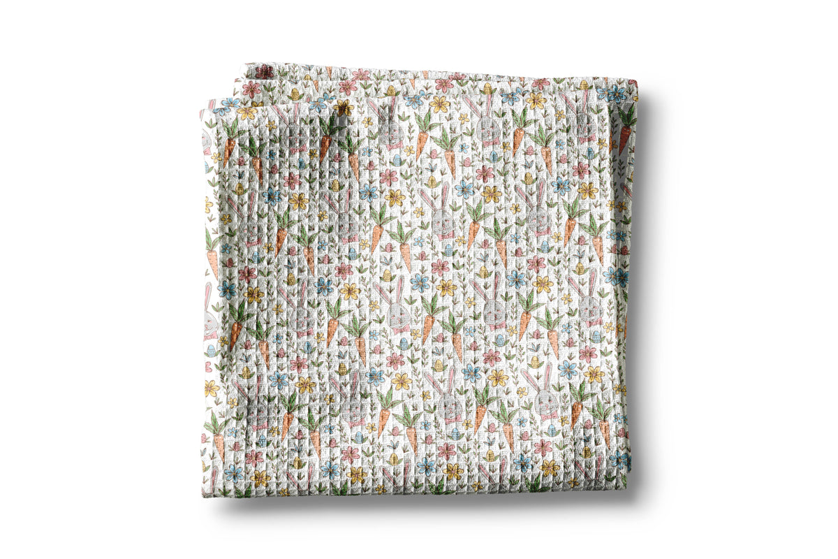 Easter Bunny Rabbit Spring Egg Kitchen Towel Waffle Baking