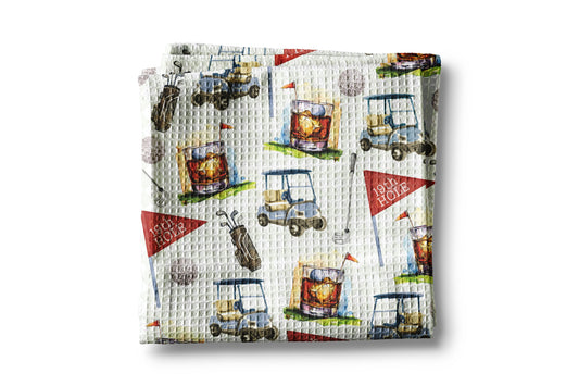 Fathers Day Golf Cocktail 19th Hole Golfing Towel Gift Best