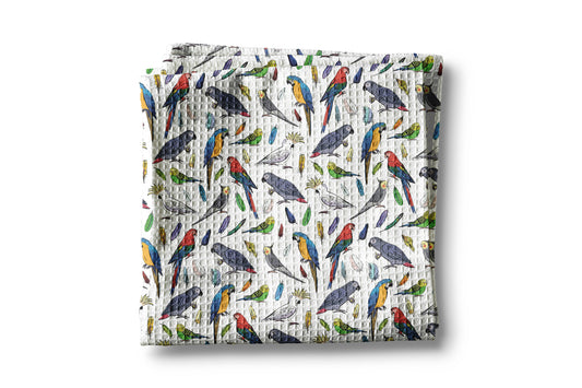 Bird Watcher Waffle Weave Kitchen Towel Nature Decor