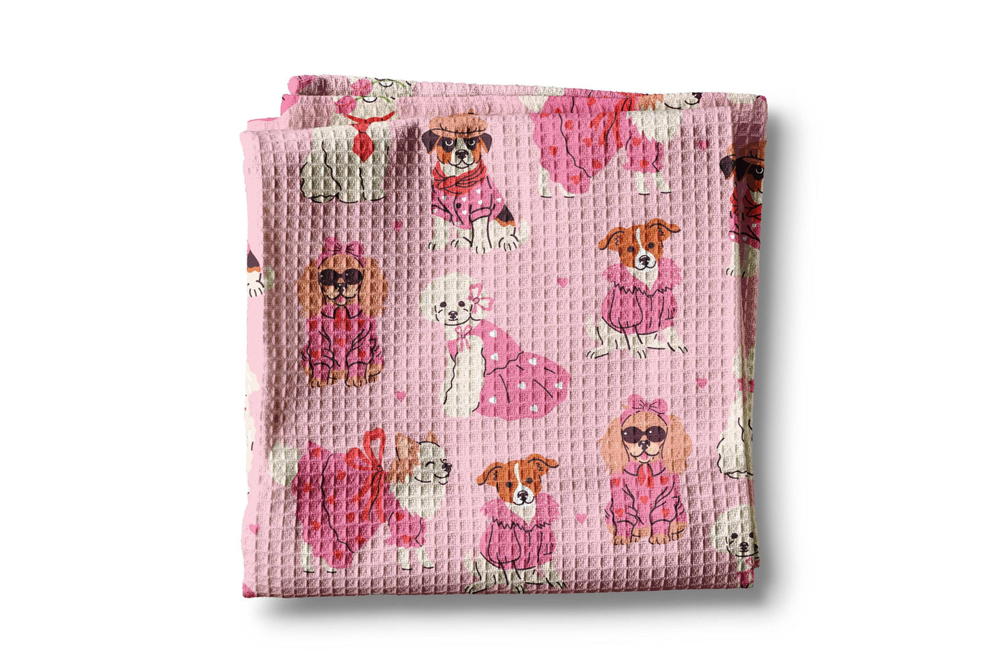 Valentine Dog Pet Shop Puppy Kitchen Towel Waffle Rescue